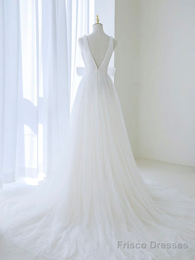 Blue A-Line Off Shoulder Tulle Flower Long Prom Dress, Blue Long Formal Dress Secondary image