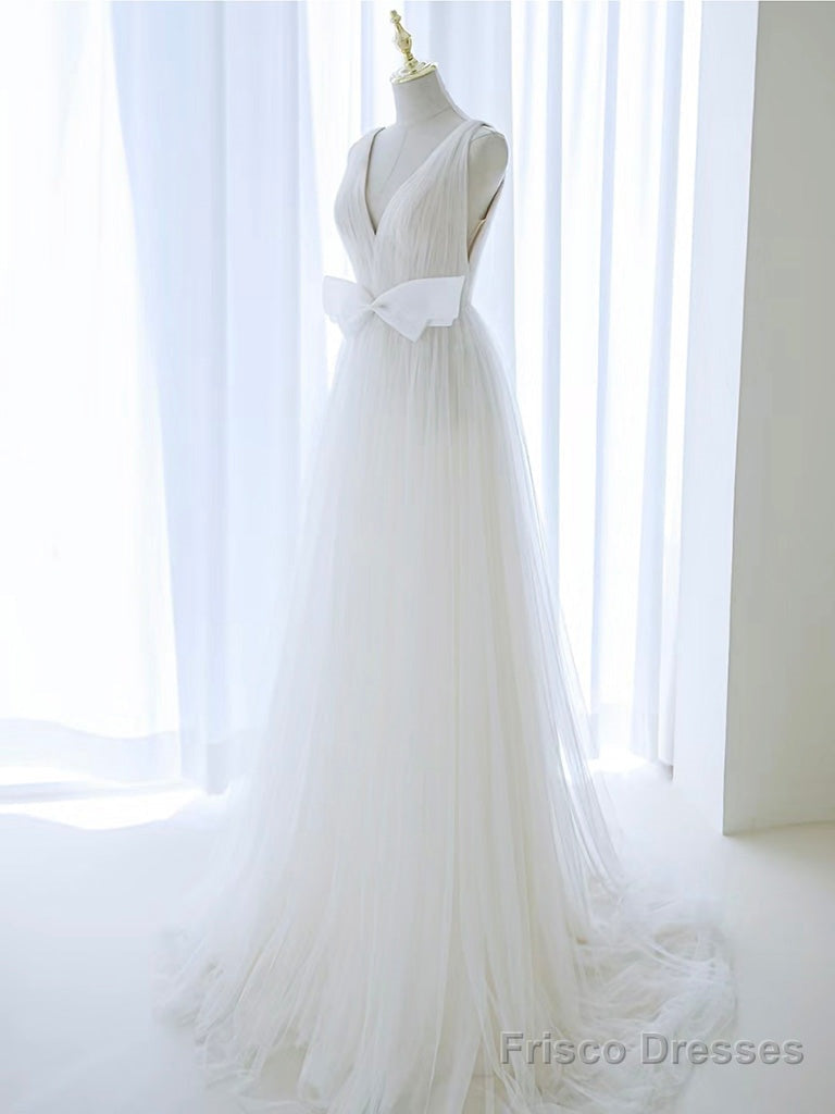 Blue A-Line Off Shoulder Tulle Flower Long Prom Dress, Blue Long Formal Dress