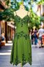 Green A line Formal Prom Dress Spaghetti Straps Evening Dress Chiffon Formal Dress