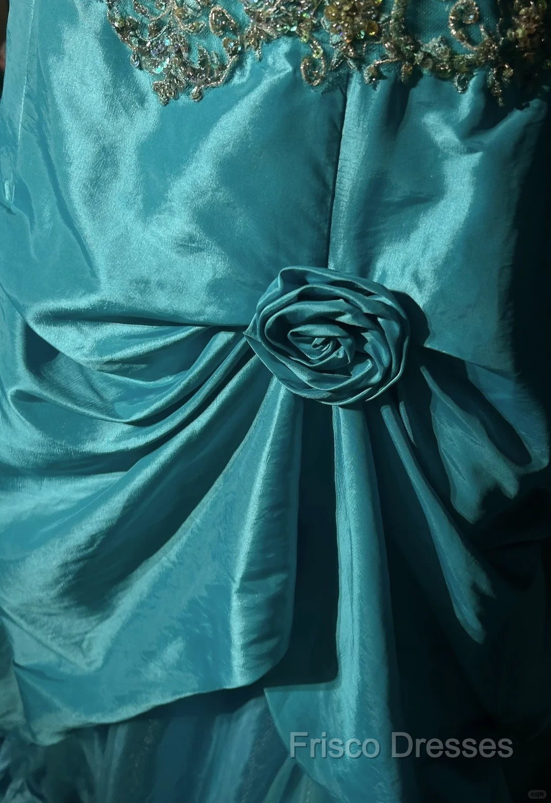 Blue A-Line Spaghetti Straps Satin Beaded Long Formal Prom Dress Sweetheart Neck Applique Graduation Formal Prom Dress