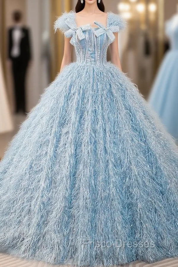 Blue Ball Gown Off the Shoulder Quinceanera Dress Main image