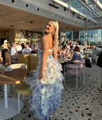 Blue Charming A-Line Spaghetti Strap Prom Dresses Party Dresses