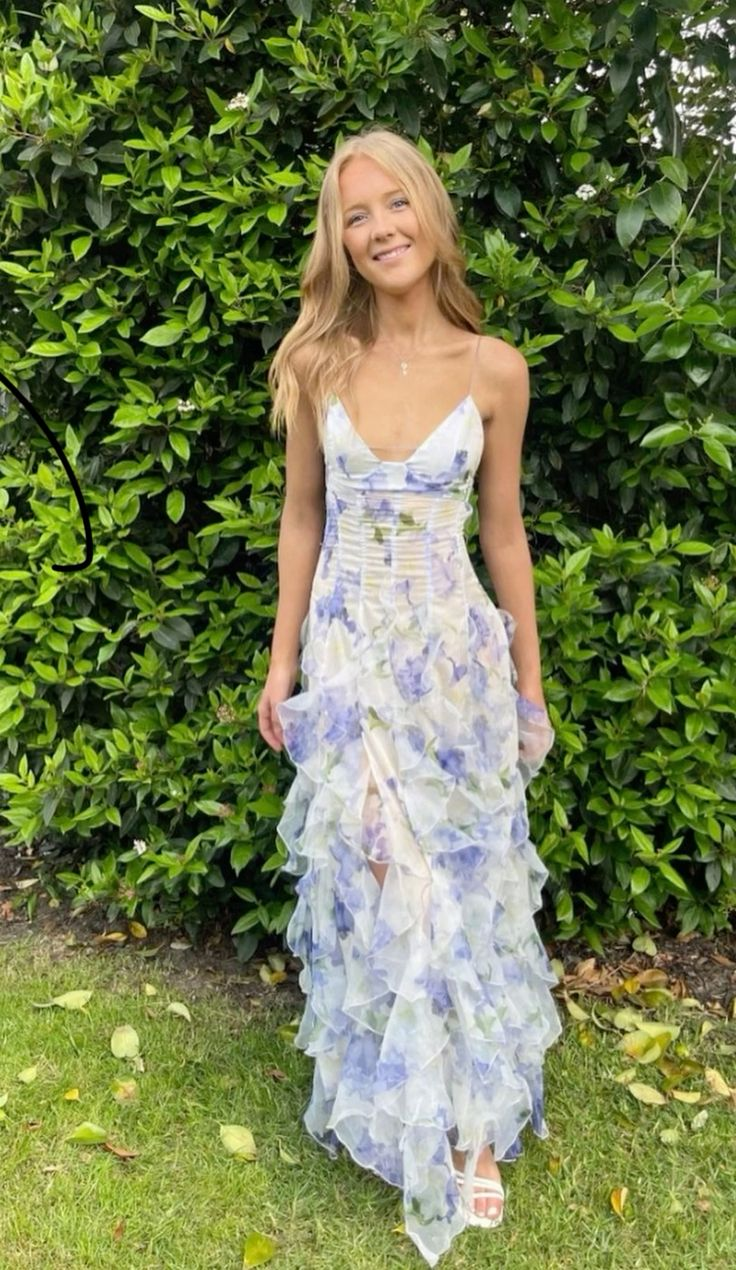 Blue Charming A-Line Spaghetti Strap Prom Dresses Party Dresses