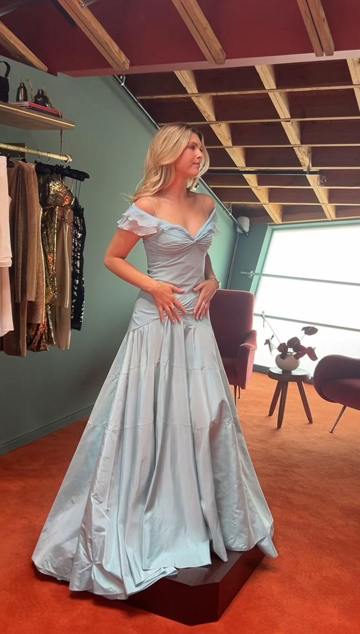 Blue Elegant Simple Off Shoulder Long Satin Prom Dress Evening Dress Party Dress Birthday Dress Graduation Dress