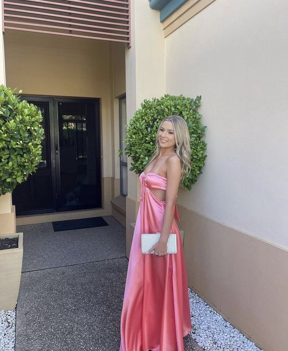 Charming Pink Sweetheart Backless Long Prom Dress Secondary image