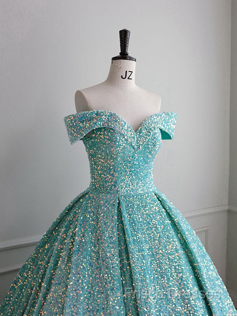 Blue Green Velvet Sequin Long Formal Prom Dress, Velvet Formal Dress