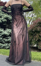 Blue/Grey Delicate Beaded Long Tulle Elegant Ball Gown Evening Dress Formal Birthday Party Dress Prom Dress