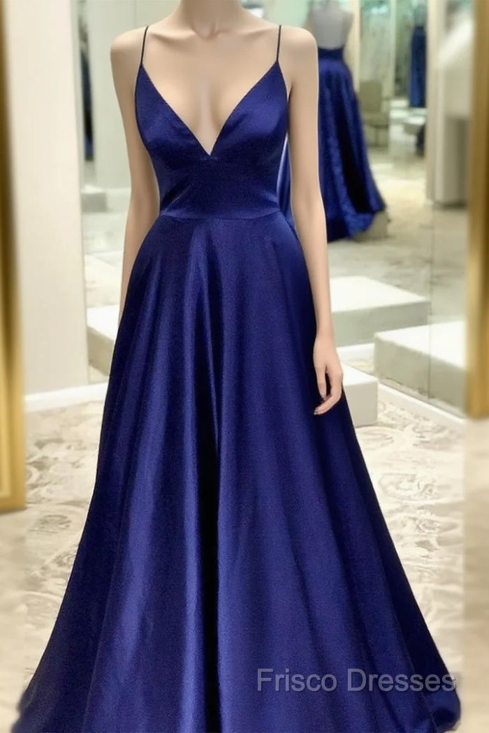 Blue Formal Prom Dress Low Cut , Formal Dress, Formal Dress, Dance Dress, Graduation Party Dress