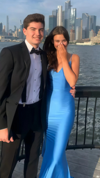 Blue Prom Dress, Mermaid Prom Dresses Open Back Evening Dress