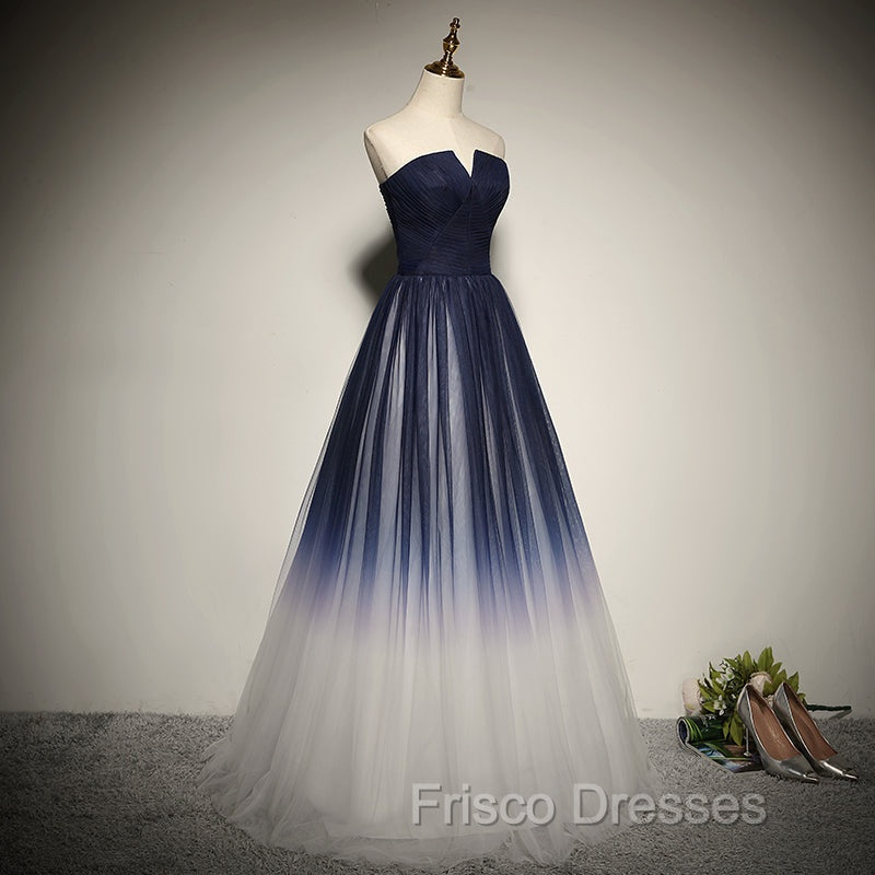 Blue Formal Prom Dress Tulle LongEvening Dress Secondary image
