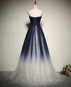 Blue Formal Prom Dress Tulle LongEvening Dress