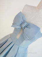 Blue Satin Long A-line Party Dress Formal Prom Dress Blue Floor Length Evening Dress Formal Prom Dress shops