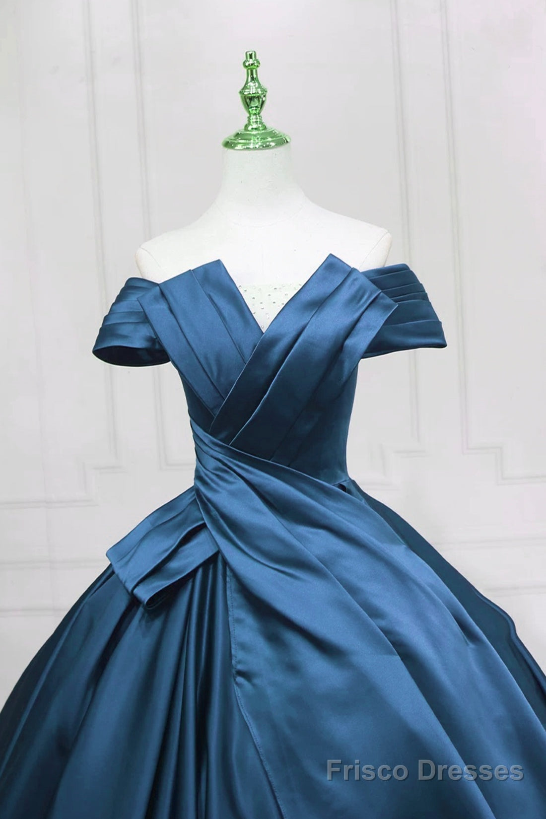 Blue Satin Long Formal Dress, Elegant A-Line Princess Prom Dress Secondary image
