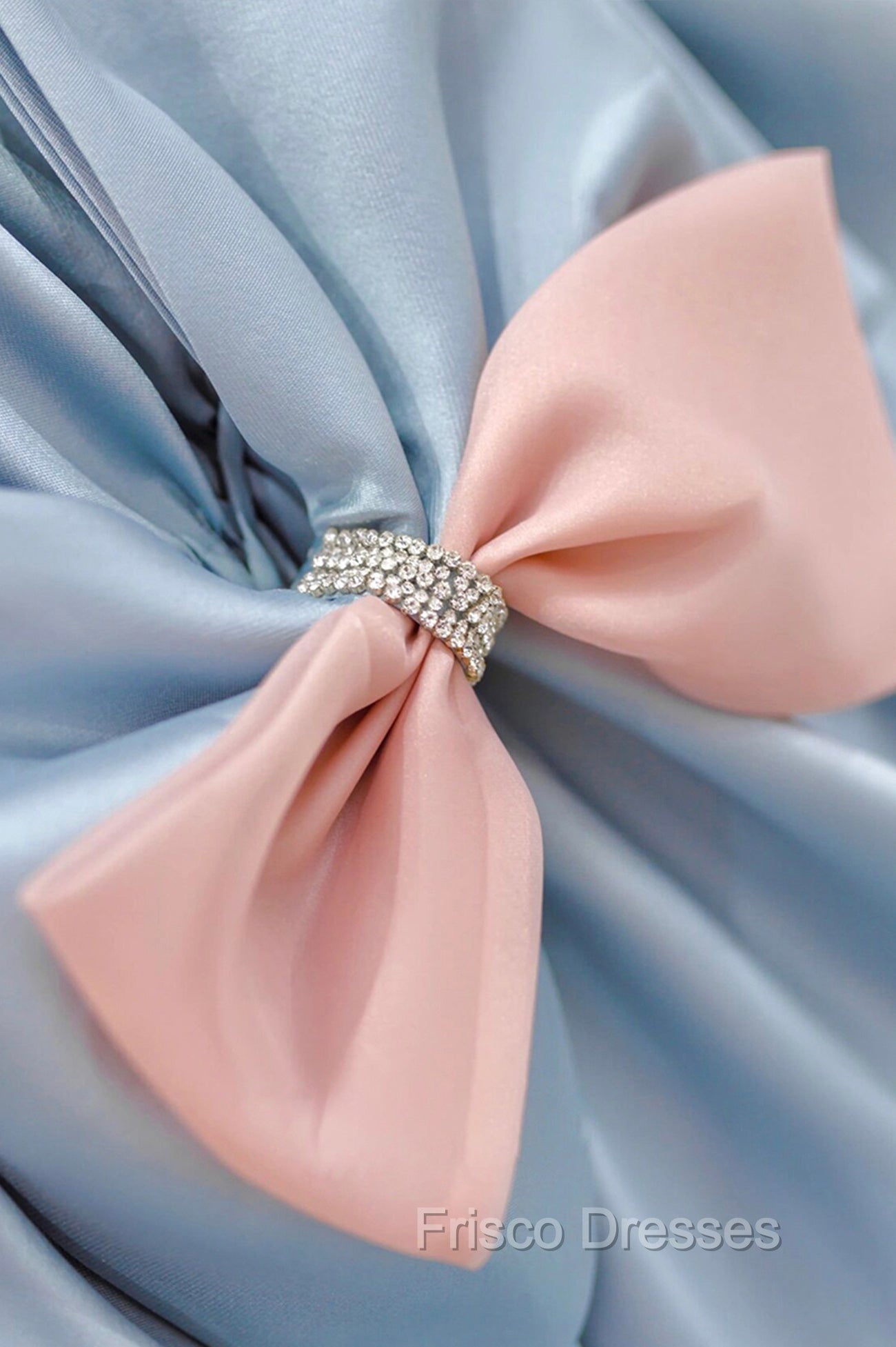 Blue Satin Long Princess Dress, Cute Short Sleeve Ball Gown Sweet 16 D –  Frisco Dresses