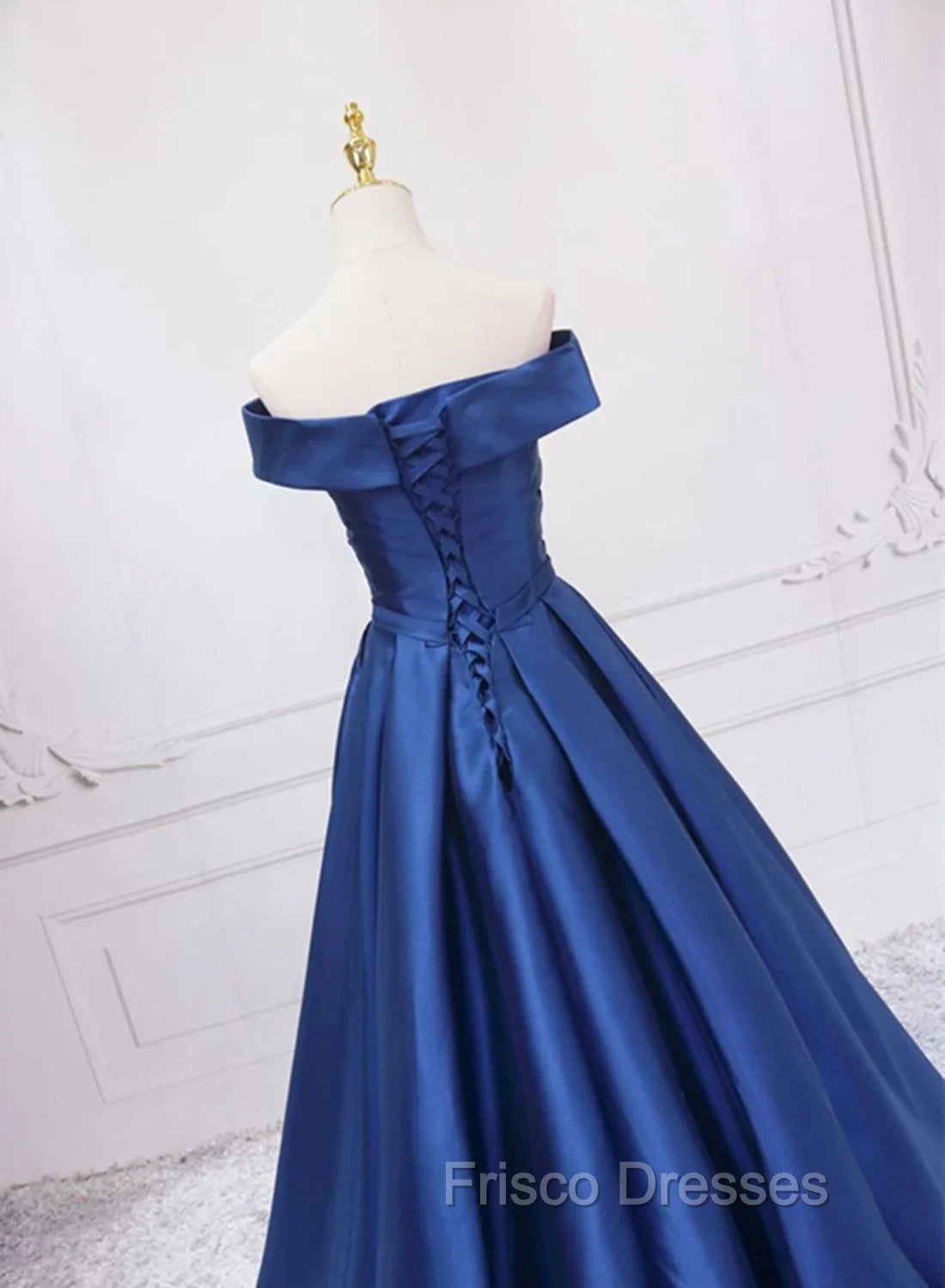 Blue Satin Sweetheart Long Wedding Party Dress Blue Formal Dress Formal Prom Dress shops