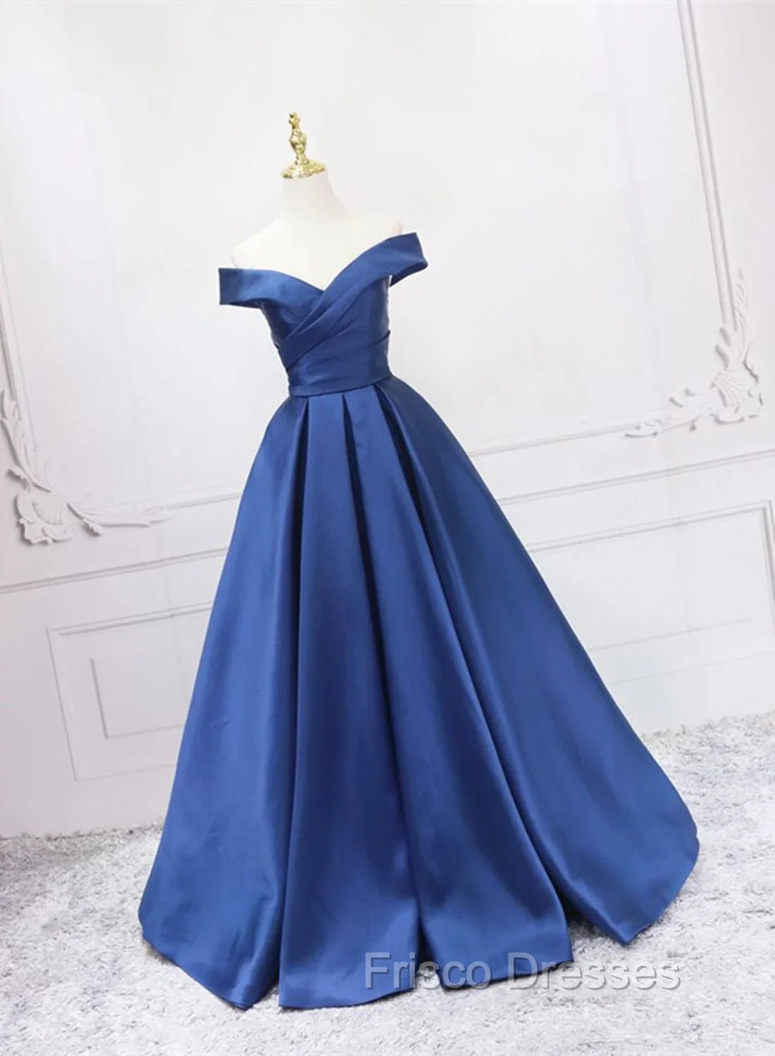 Blue Satin Sweetheart Long Wedding Party Dress Blue Formal Dress Formal Prom Dress shops