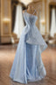 Blue Sequins Spaghetti Straps Formal Prom Dress