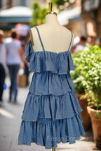 Blue Short Formal Prom Dress A-line V Neck Lovely Homecoming Dress