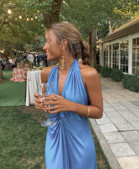 Blue Simple Prom Dress Evening Gown Party Dress Bridesmaid Dress Main image