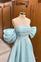 Blue Tulle Floor Length Formal Prom Dress, Beautiful A-Line Formal Dress