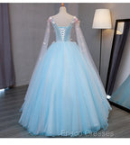 Blue Tulle Formal Dress with Pink Lace Blue Ball Gown Sweet 16 Dress Formal Prom Dress shops