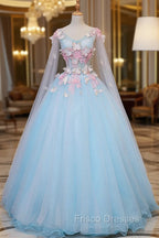 Blue Tulle Formal Dress with Pink Lace Blue Ball Gown Sweet 16 Dress Formal Prom Dress shops