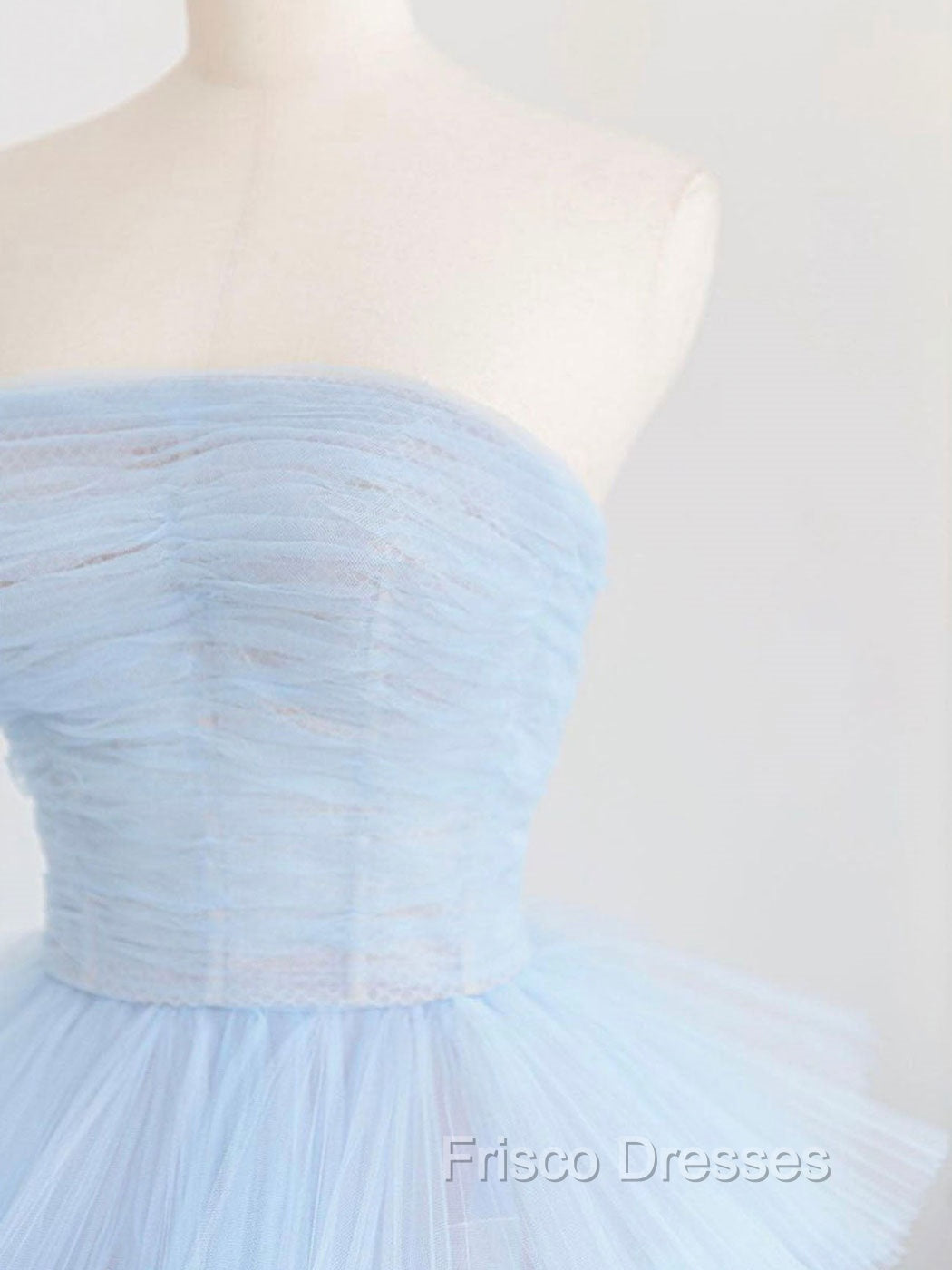 Blue Tulle Long Formal Prom Dress, Blue Tulle Ball Gown Evening Dress