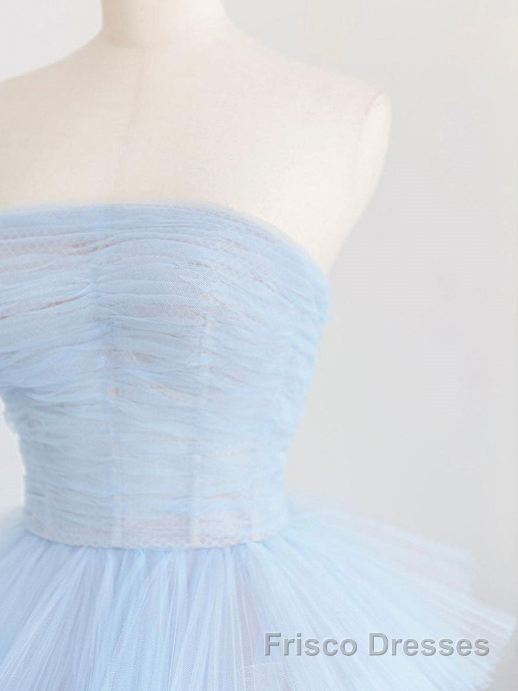 Blue tulle long Formal Prom Dresses, blue tulle evening Dresses Secondary image
