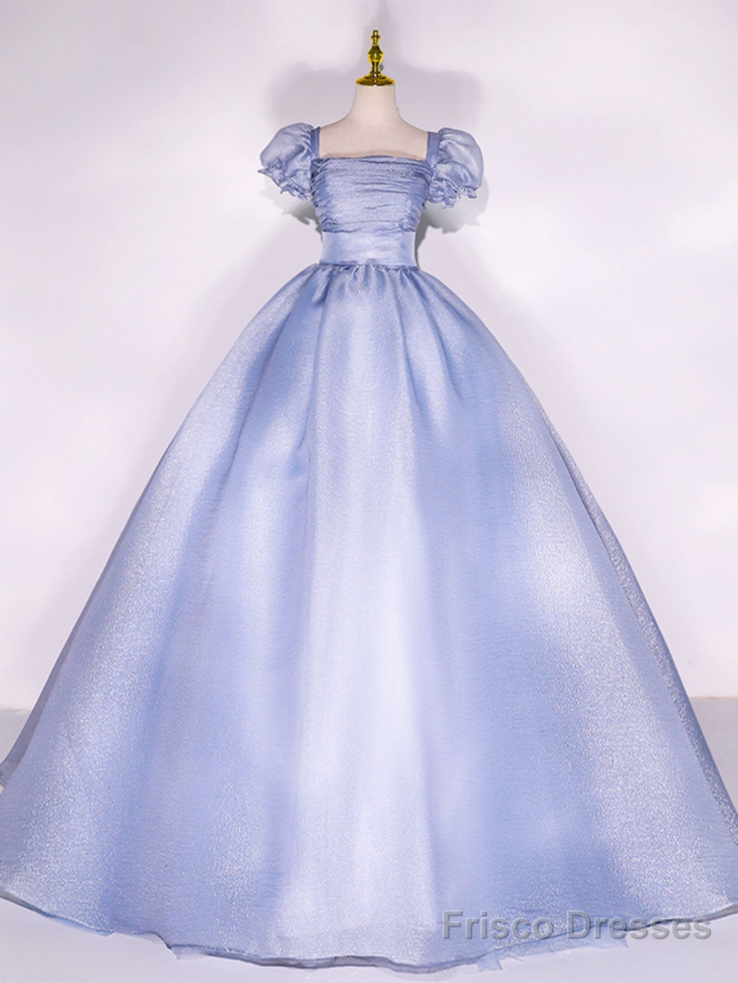 Blue Tulle Long Prom Dress, Tulle Blue Sweet 16 Dress Main image
