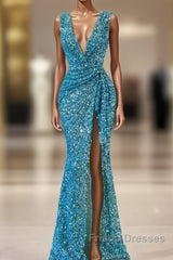 Blue Wedding Reception Dress For Women, Evening Dress For Women Formal Prom Dress
