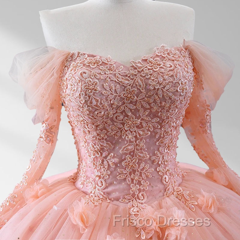 Blush Ball Gown Long Sleeves Sweetheart Quinceanera Dress Secondary image