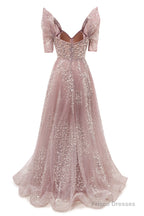 Blushing Pink Lace Crystal Sequin Long Prom Dresses Luxury Evening Gowns Vintage Party Dresses