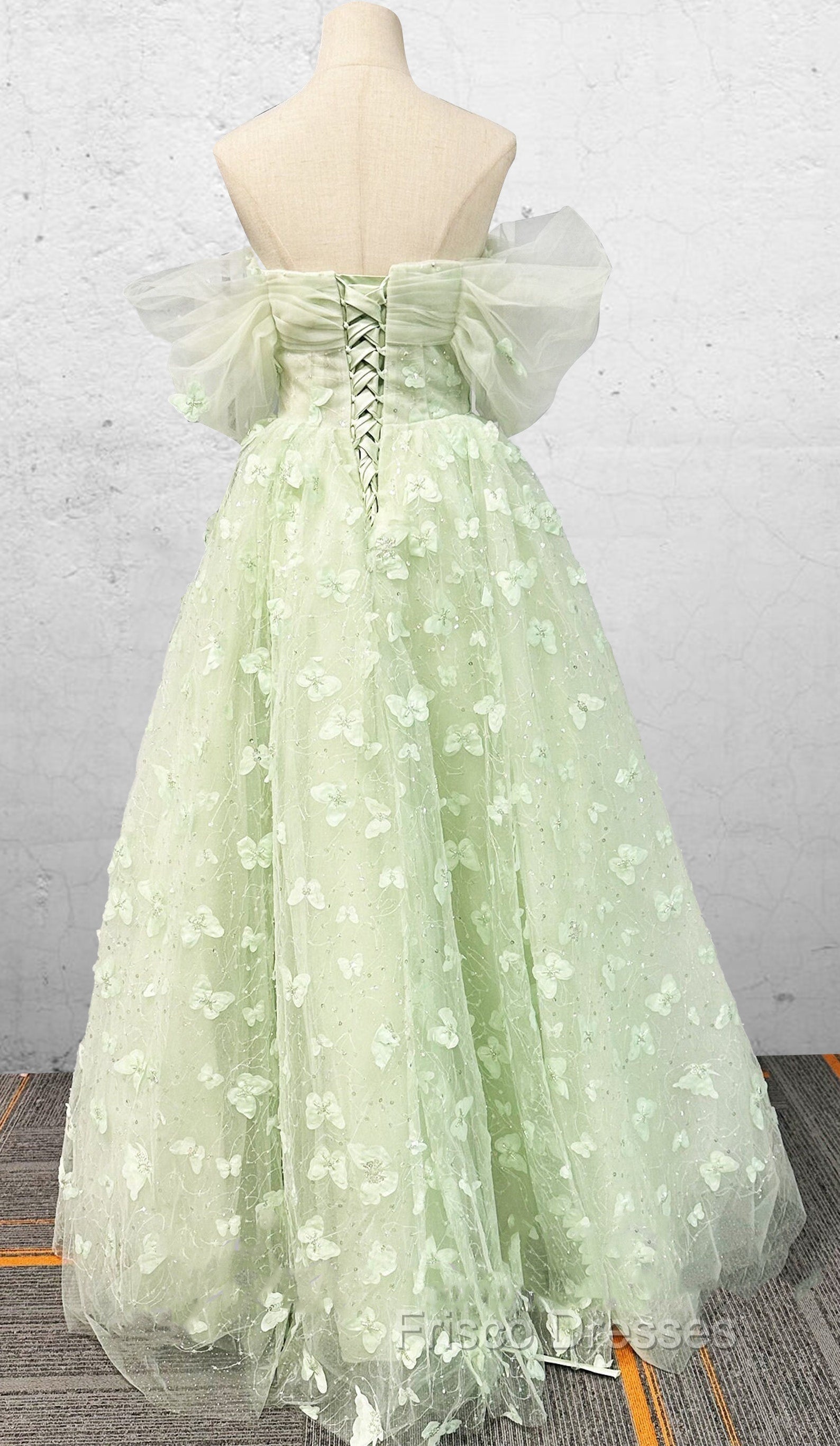 Boho A-Line Sweetheart Green Floor-Length Quinceanera Dress With Petticoat Secondary image