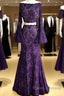 Boho Chic Mermaid Two Piece Lace Formal Prom Dress