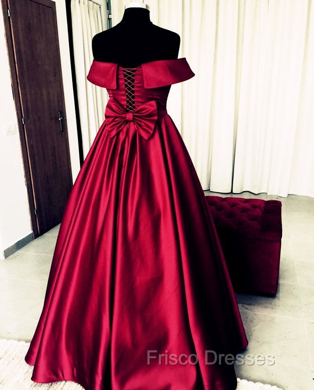 Bow Back Formal Prom Dress Ball Gowns Off The Shoulder