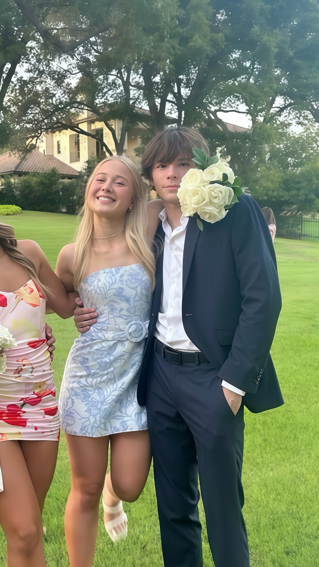 Bravo Floral Print Homecoming Dresses Strapless Mini Party Gown,