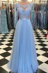 Bridelily Scoop Sleeveless Floor-Length With Applique Tulle Dresses