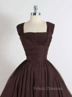 Brown A-Line Short Formal Prom Dress, Brown Short Formal Dress