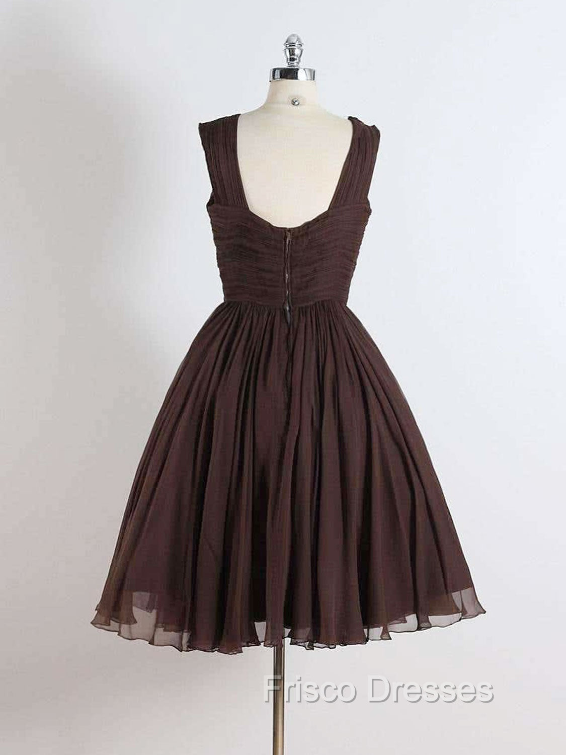 Brown A-Line Short Formal Prom Dress, Brown Short Formal Dress