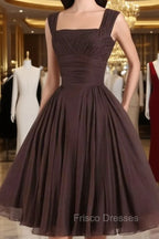 Brown A-Line Short Formal Prom Dress, Brown Short Formal Dress