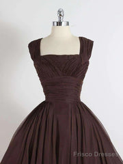 Brown A Line Short Prom Dresses Homecoming Dress