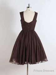 Brown A Line Short Prom Dresses Homecoming Dress