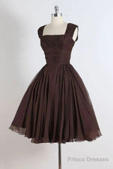 Brown A Line Short Prom Dresses Homecoming Dress