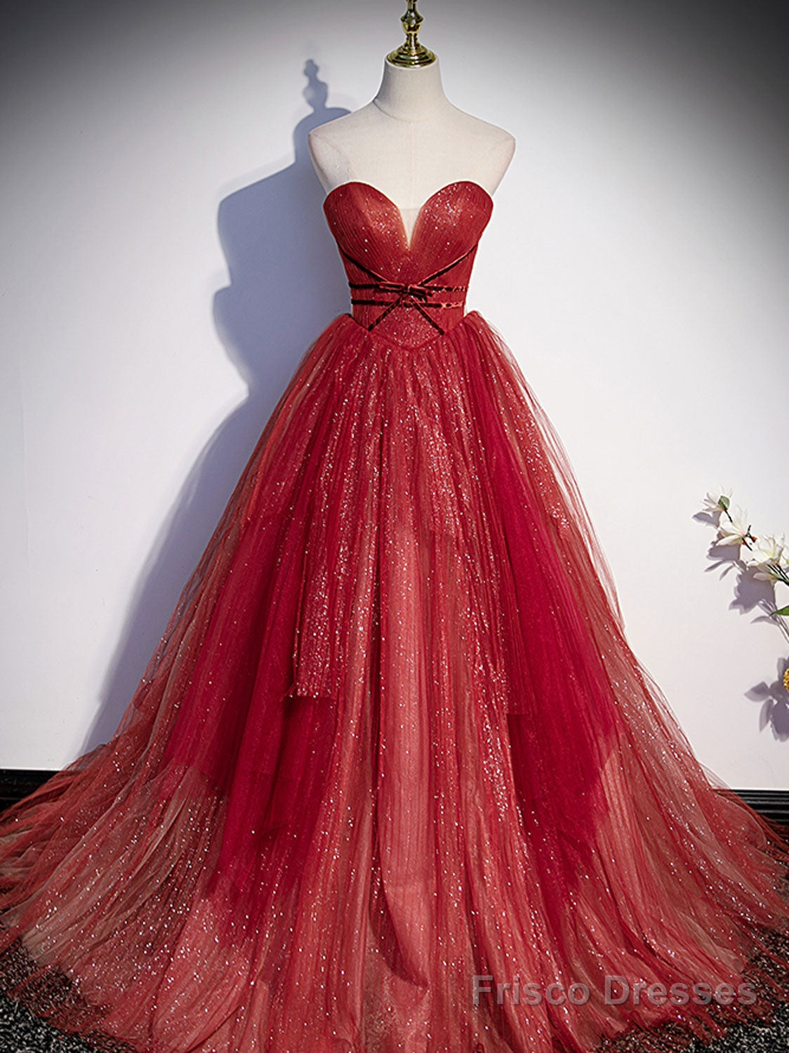 Burgundy A Line Off Shoulder Long Prom Dress Burgundy Evening Dress Secondary image