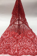 Burgundy Deep V-Neck Long Sleeve Mermaid Prom Dress With Sequins