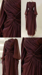Burgundy Evening Dresses A Line Long Prom Gowns