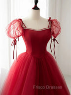 Burgundy Long Formal Prom Dress, Burgundy Formal Graduation Dress