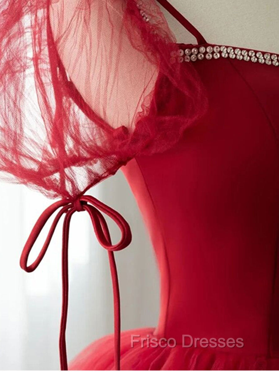 Burgundy Long Formal Prom Dress, Burgundy Formal Graduation Dress