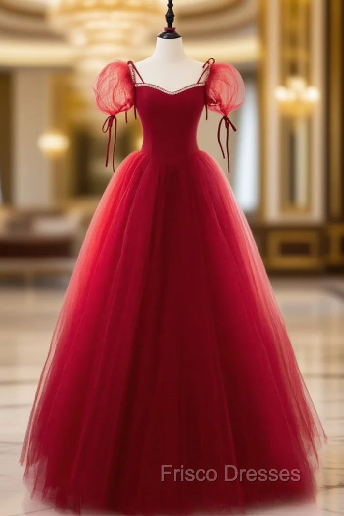 Burgundy Long Formal Prom Dress, Burgundy Formal Graduation Dress Main image