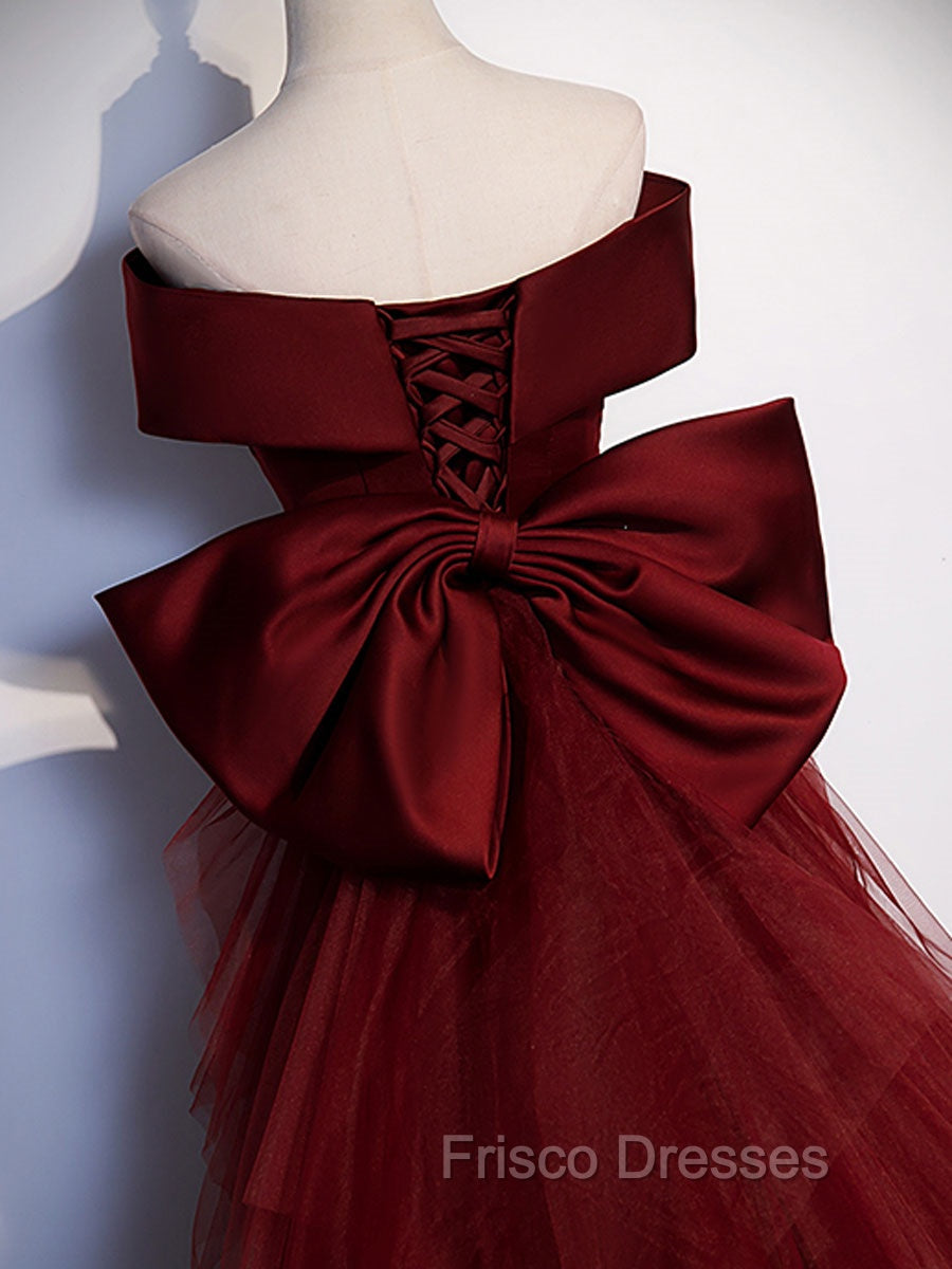 Burgundy Mermaid Long Formal Prom Dress, Burgundy Formal Evening Dress